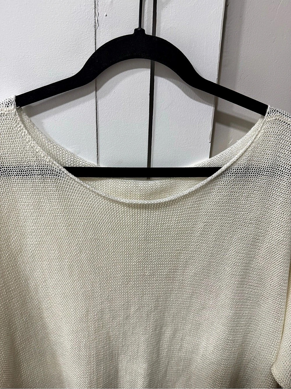 EILEEN FISHER Open Knit Top in Cream Size XL - Picture 4 of 6